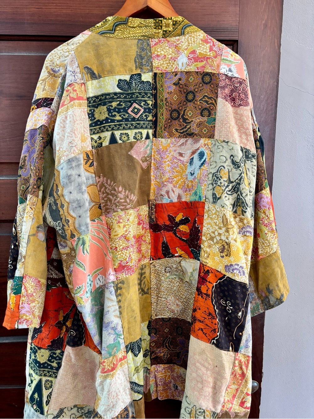 NWT Jaded Gypsy Multicolor Patchwork Kimono Jacket - Yellow, Orange, Burgundy - Picture 7 of 9